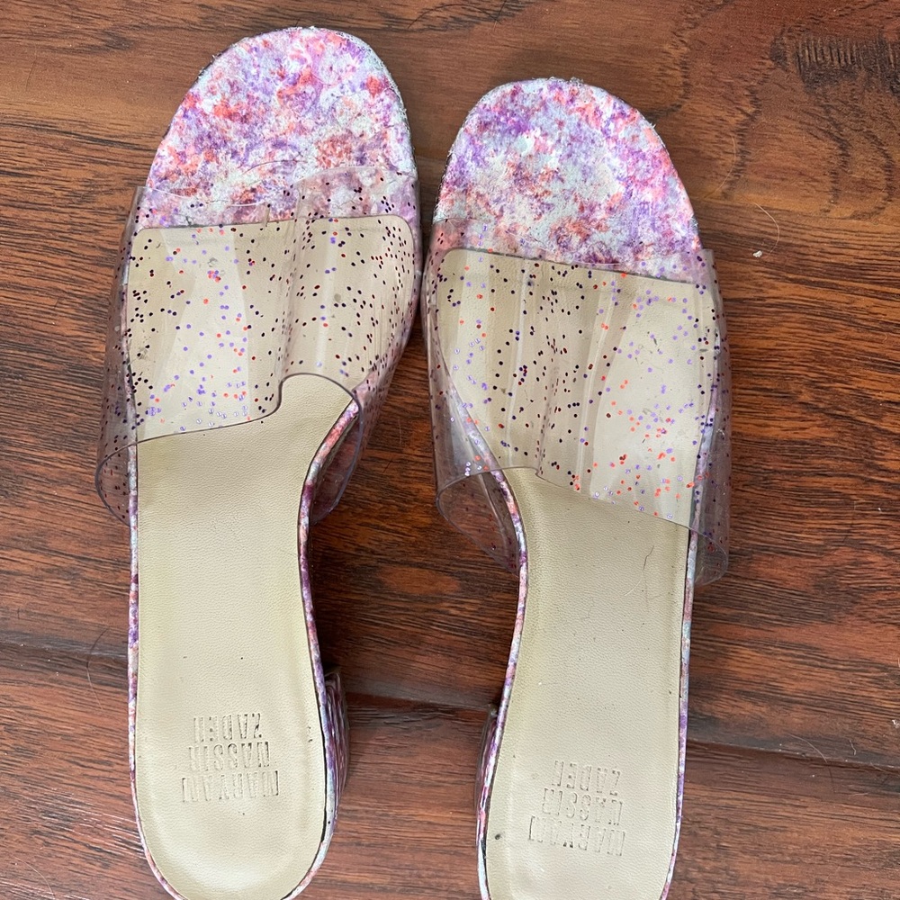 Maryam Nassir Zadeh Sparkle Heeled Slides 38